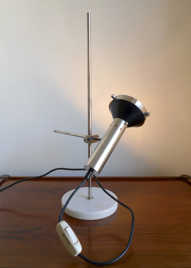 Mid-Century Italian Chrome & Marble Desk Lamp, 1960s