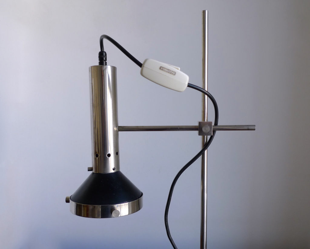 Mid-Century Italian Chrome & Marble Desk Lamp, 1960s