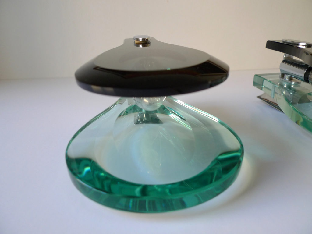 Mid-Century Max Ingrand Glass Sconces by Fontana Arte, c.1970s