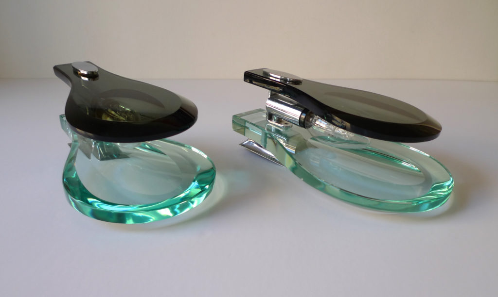 Mid-Century Max Ingrand Glass Sconces by Fontana Arte, c.1970s