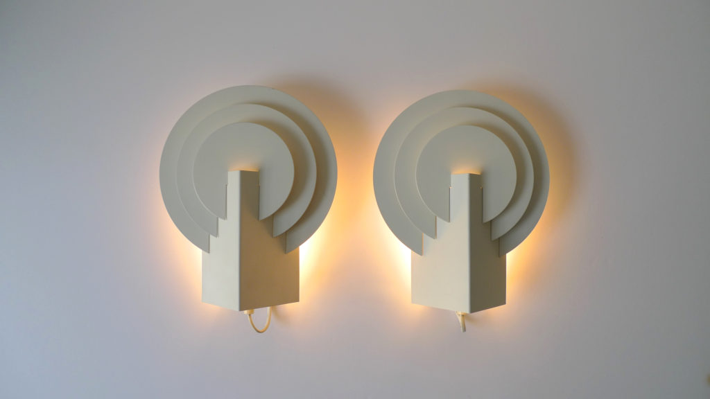 Danish Mid-Century Lyskaer Belysning Wall Sconces, c.1970s
