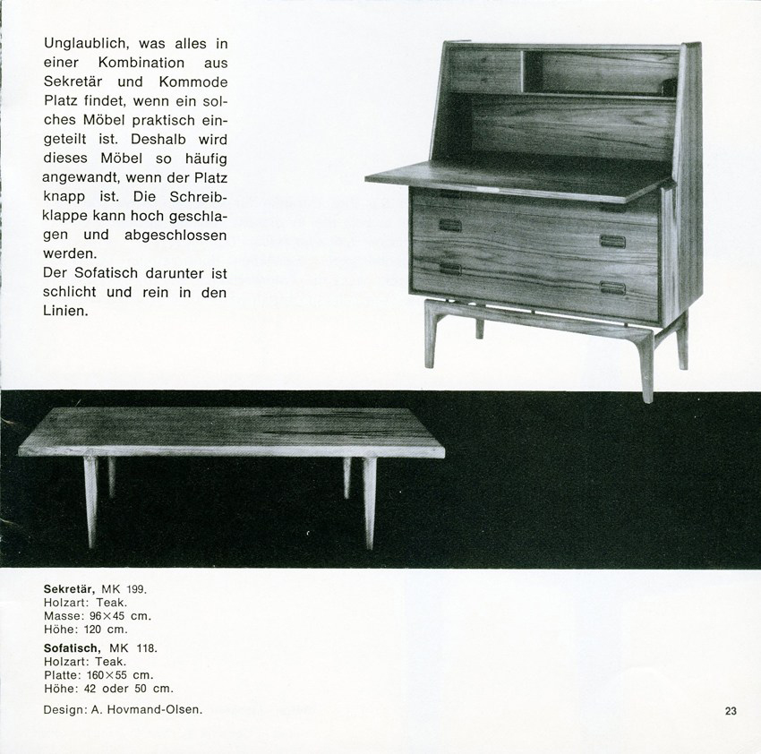 Vintage Hovmand-Olsen Teak Danish Coffee Table, 1960s