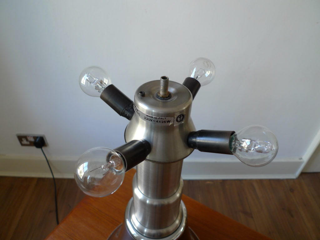 Rare Early Gae Aulenti "Pipistrello" Lamp for Martinelli Luce, Italy 1965