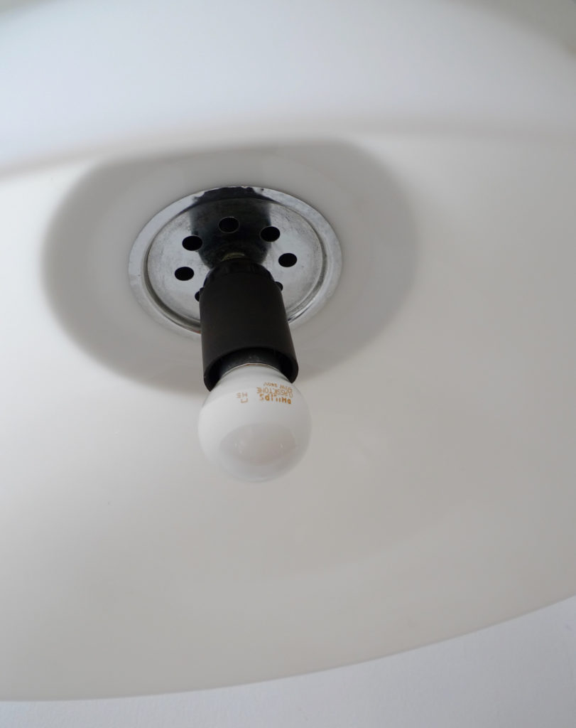 Harvey Guzzini "2240" White Pendant Ceiling Light, 1970s