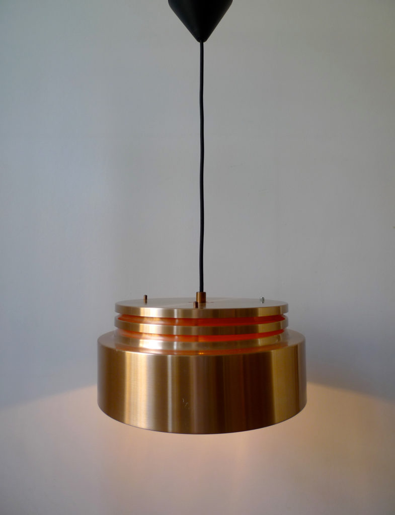 Danish Mid-Century Copper Ceiling Pendant Light, 1960s