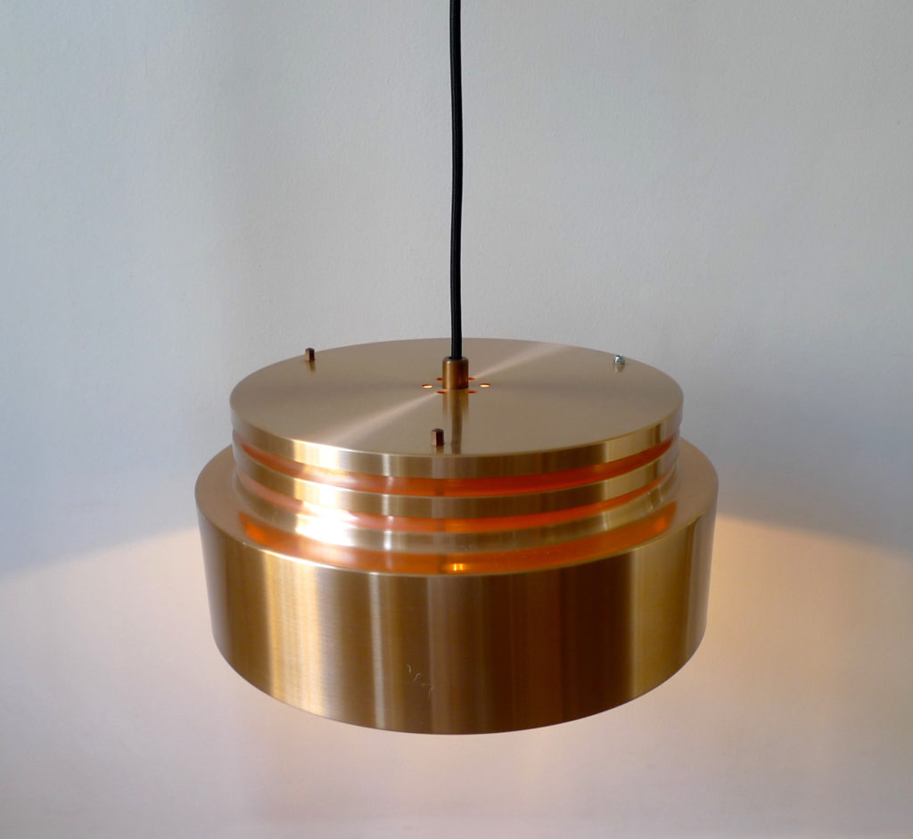 Danish Mid-Century Copper Ceiling Pendant Light, 1960s