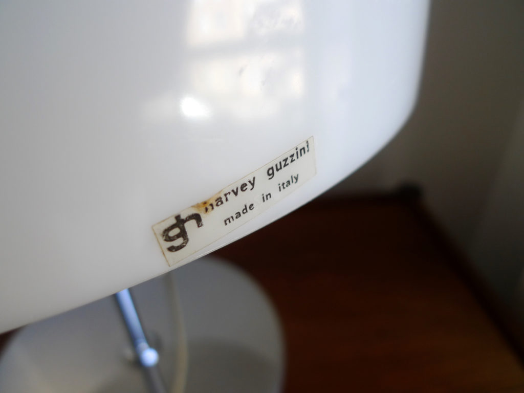 Space Age Harvey Guzzini “Faro” White Adjustable Table Lamp, 1970s