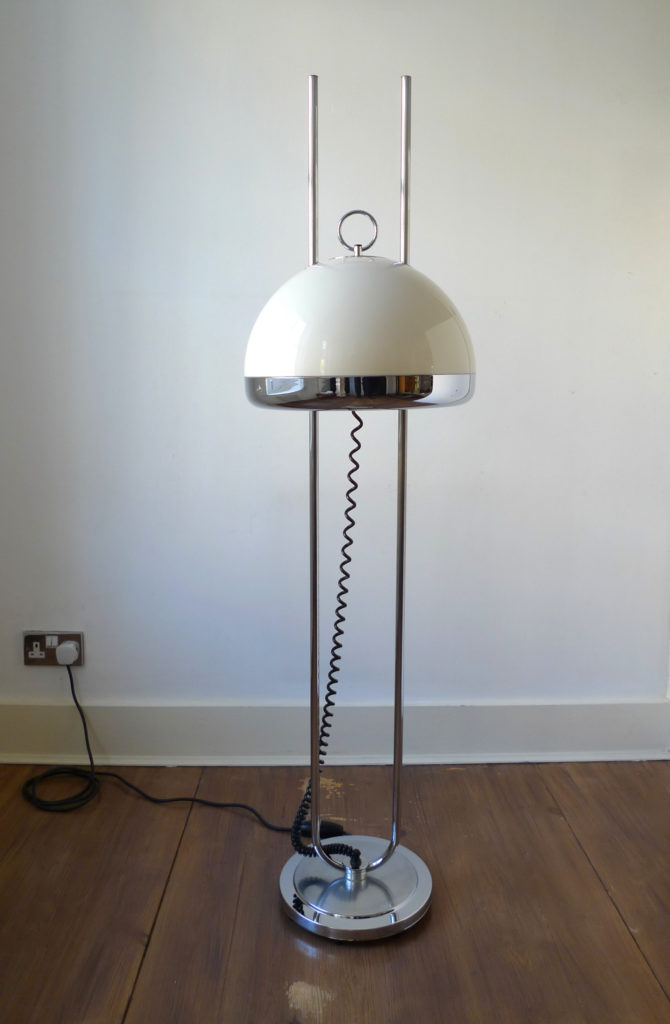 Stunning Italian Adjustable Space Age Mushroom Standard Floor Lamp, c. 1960s
