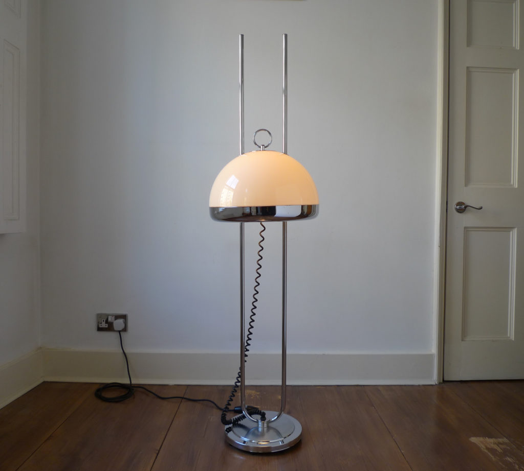 Stunning Italian Adjustable Space Age Mushroom Standard Floor Lamp, c. 1960s