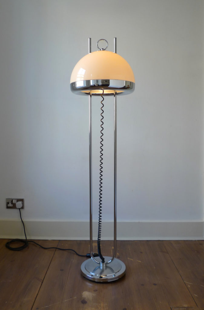 Stunning Italian Adjustable Space Age Mushroom Standard Floor Lamp, c. 1960s