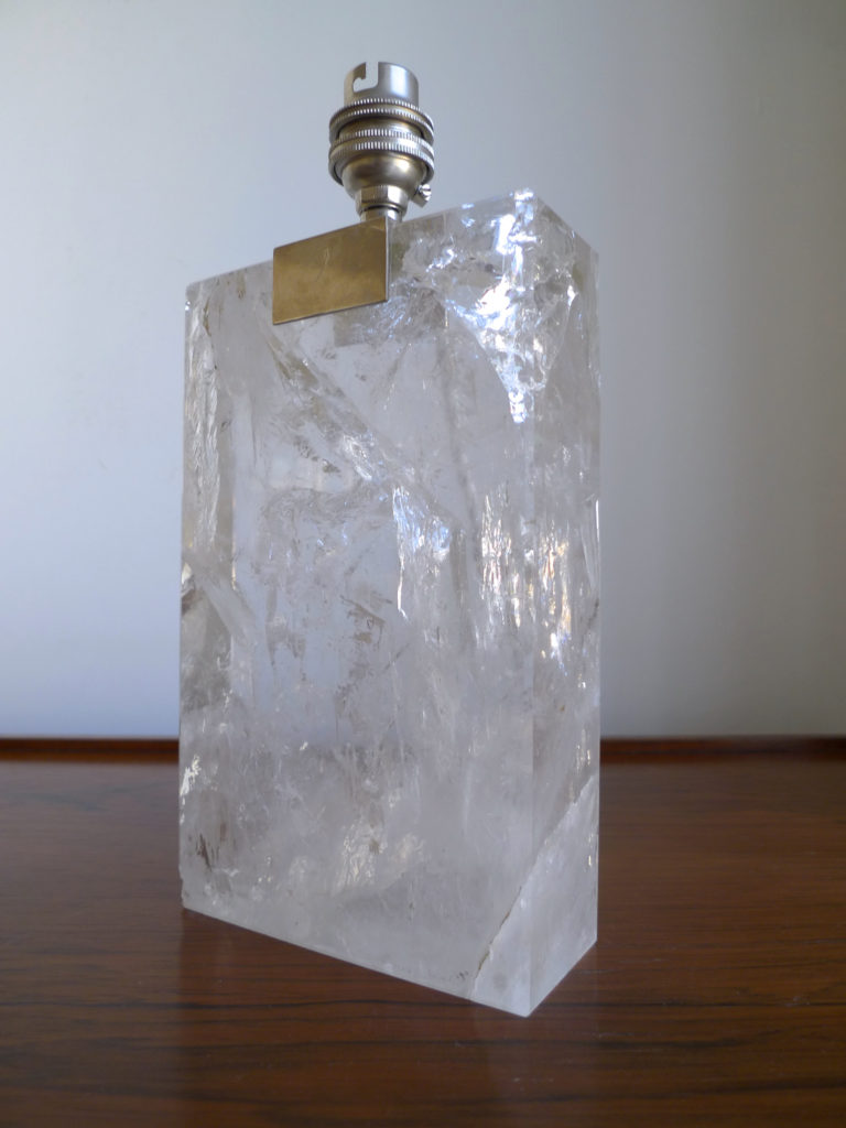 Pair Of Vintage French Rock Crystal Table Lamps