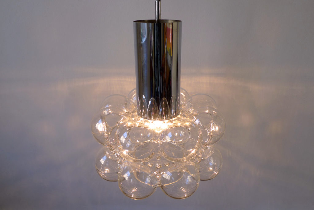 Mid-Century Tynell & Gantenbrink “Bubble Glass” Pendant For Limburg Glashütte, 1960s