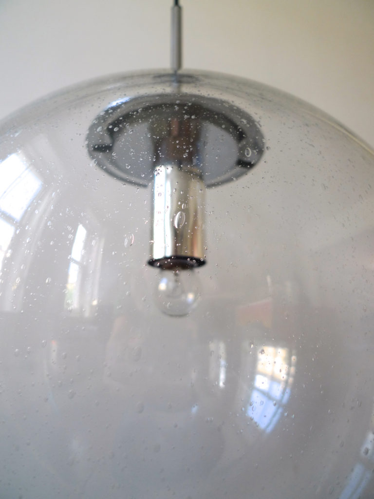 Mid-Century Glashütte Limburg Bubble Glass Globe Pendant Light, 1960s