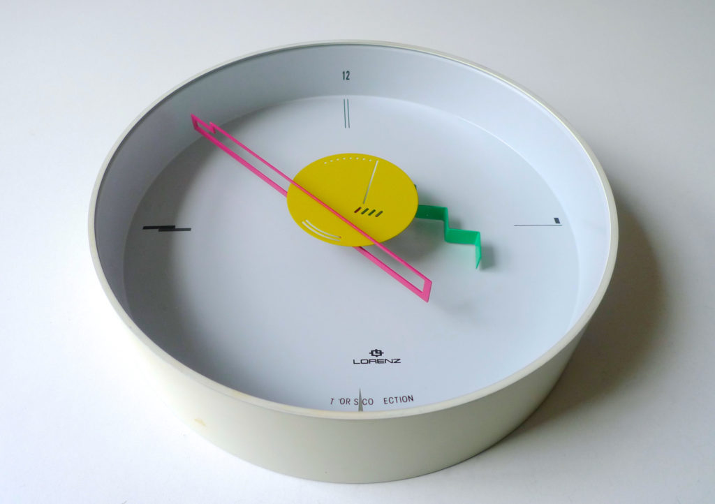 Rare Postmodern Lorenz "Artec" Wall Clock by Nicolai Canetti, 1984