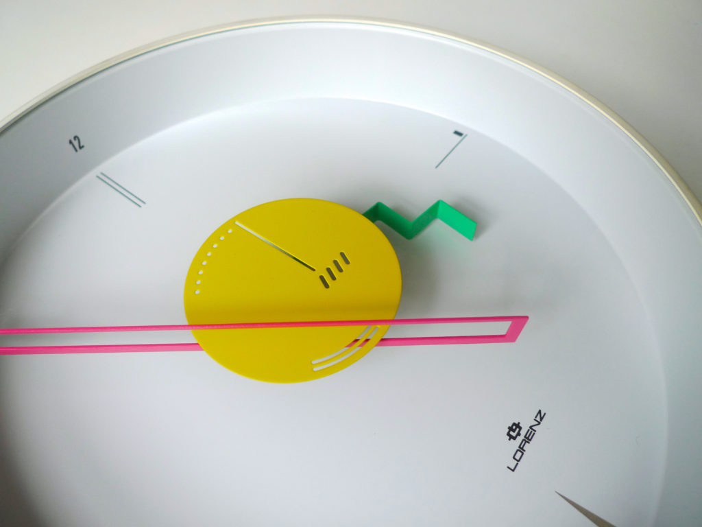 Rare Postmodern Lorenz "Artec" Wall Clock by Nicolai Canetti, 1984