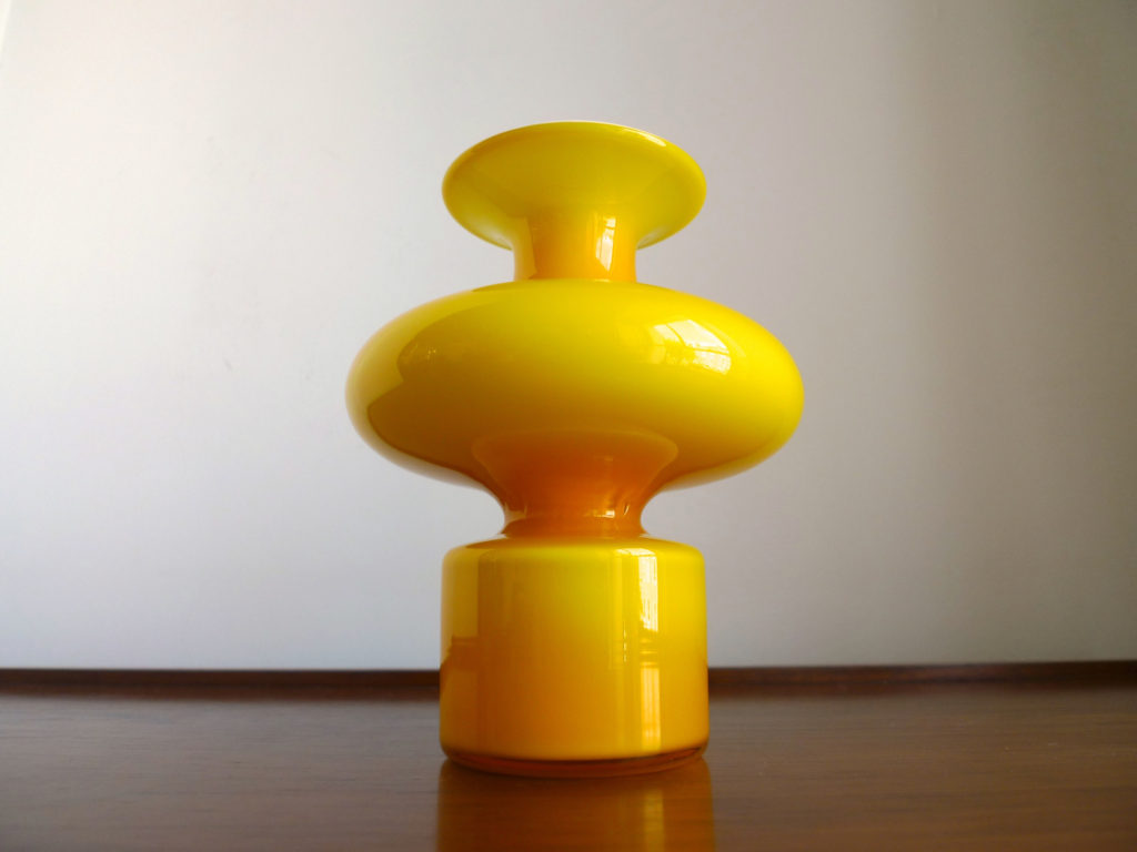 Yellow "Carnaby" Range Glass Vase by Per Lütken for Holmegaard, 1960s