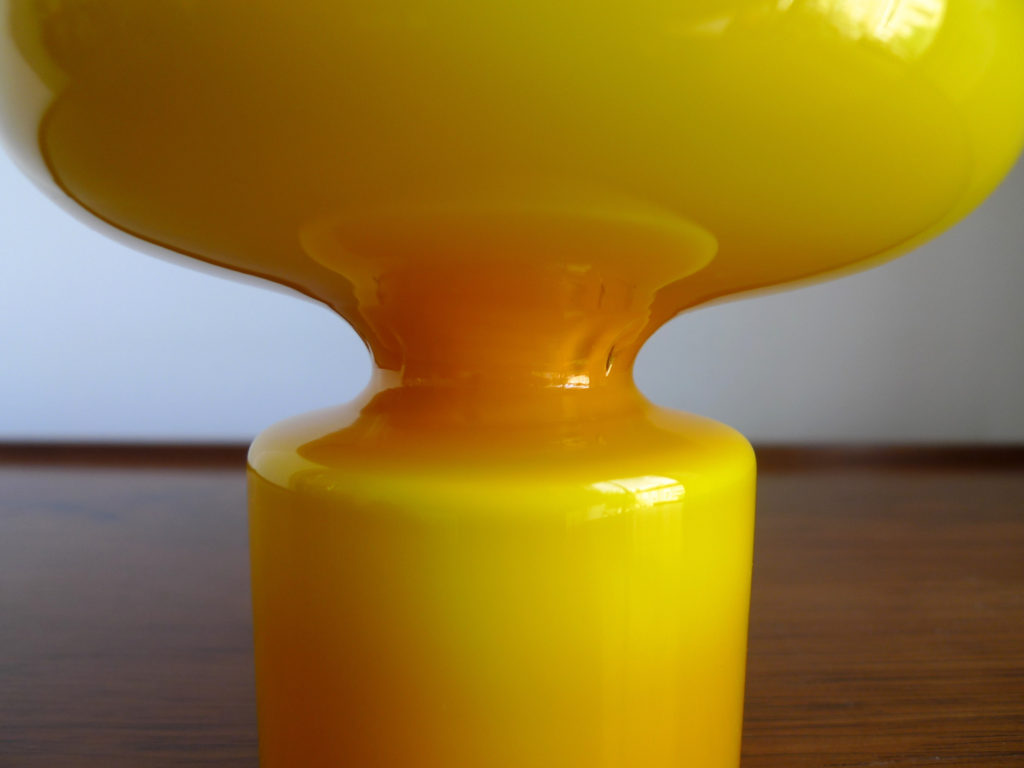 Yellow "Carnaby" Range Glass Vase by Per Lütken for Holmegaard, 1960s