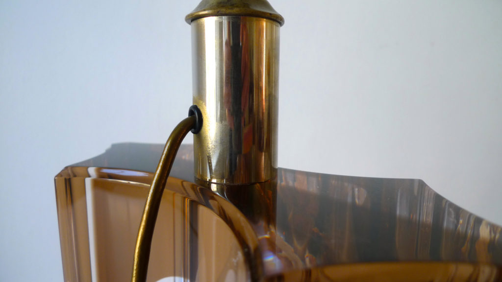 Cast Resin Pierre Giraudon Attrib. Table lamp with Leaf Inclusion, c.1970s