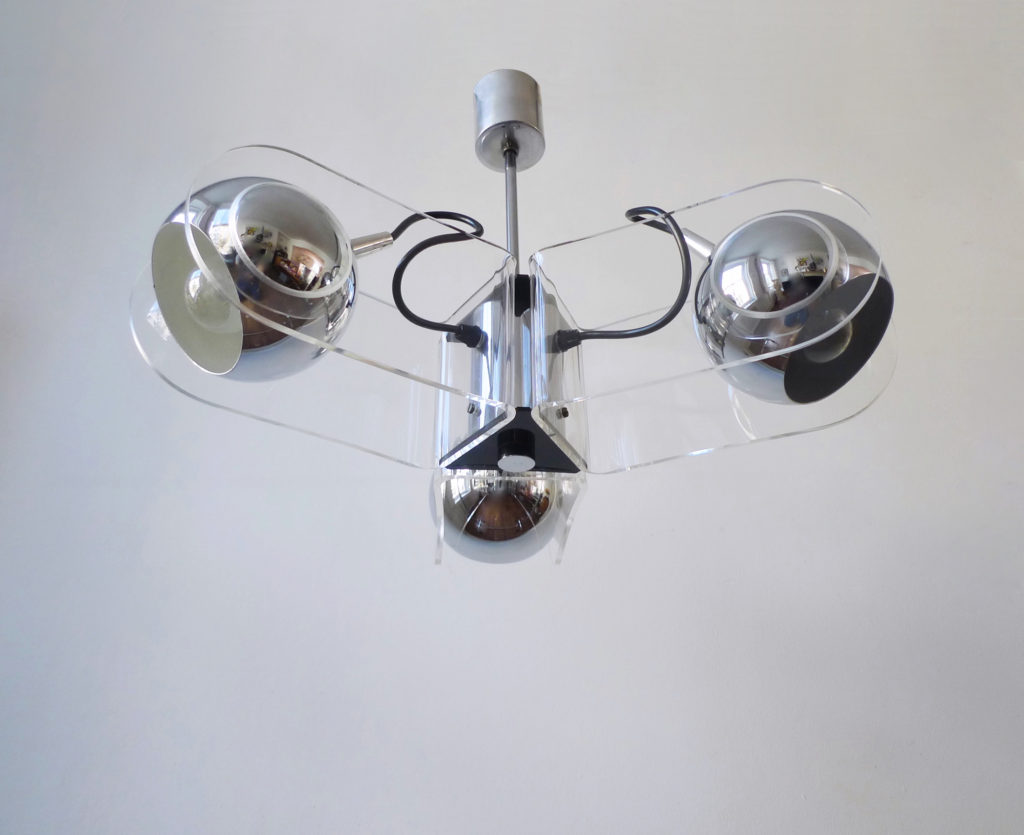 Space Age Model 540 Ceiling Light By Gino Sarfatti For Arteluce, Italy 1960s