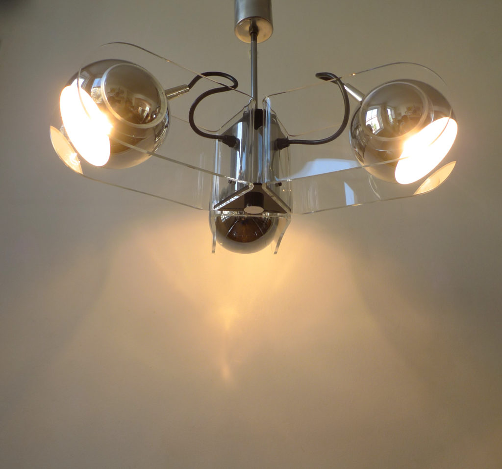 Space Age Model 540 Ceiling Light By Gino Sarfatti For Arteluce, Italy 1960s