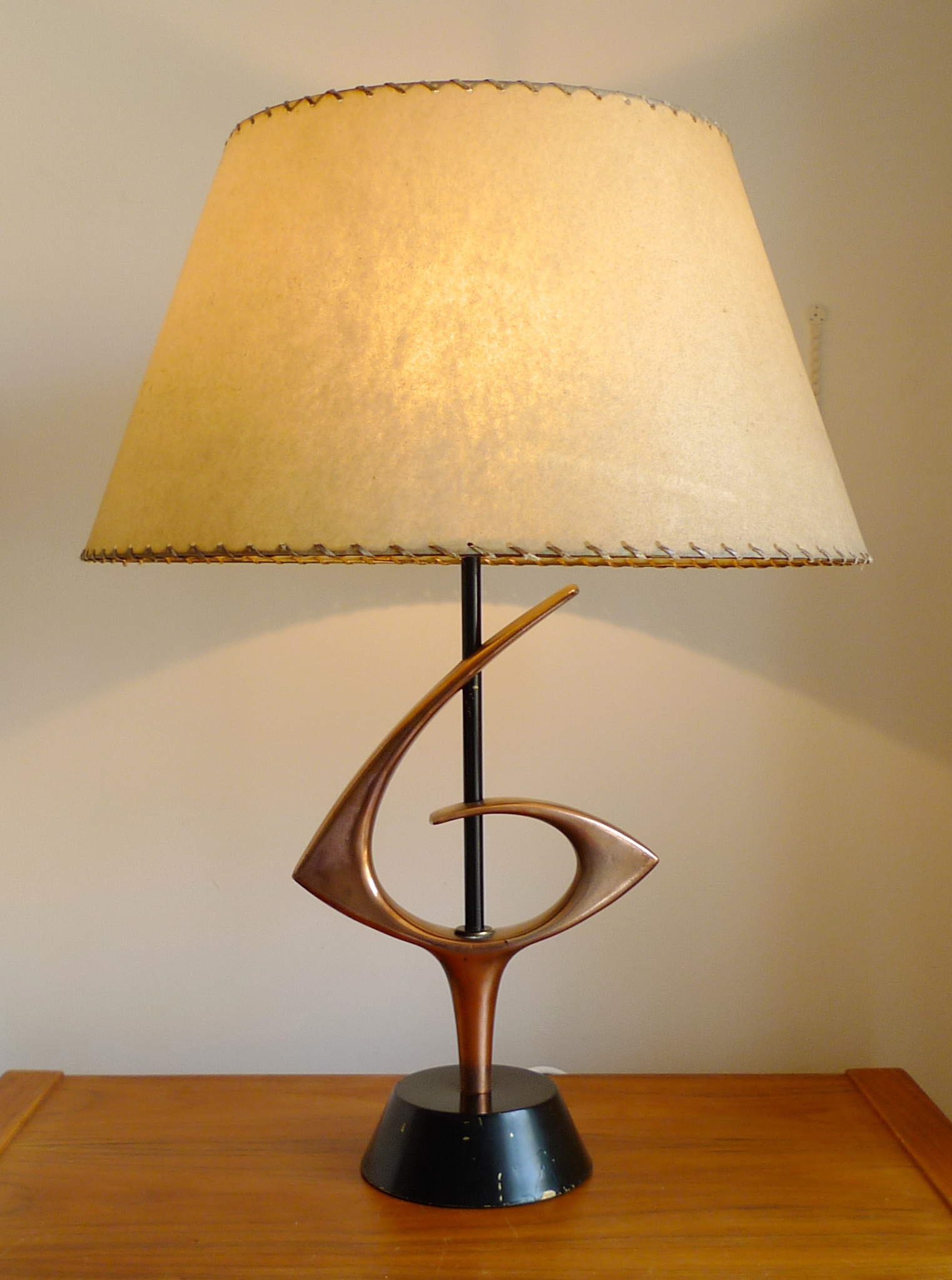 1950’s Table Lamp by Rembrandt Lamp Company with original fibreglass shade