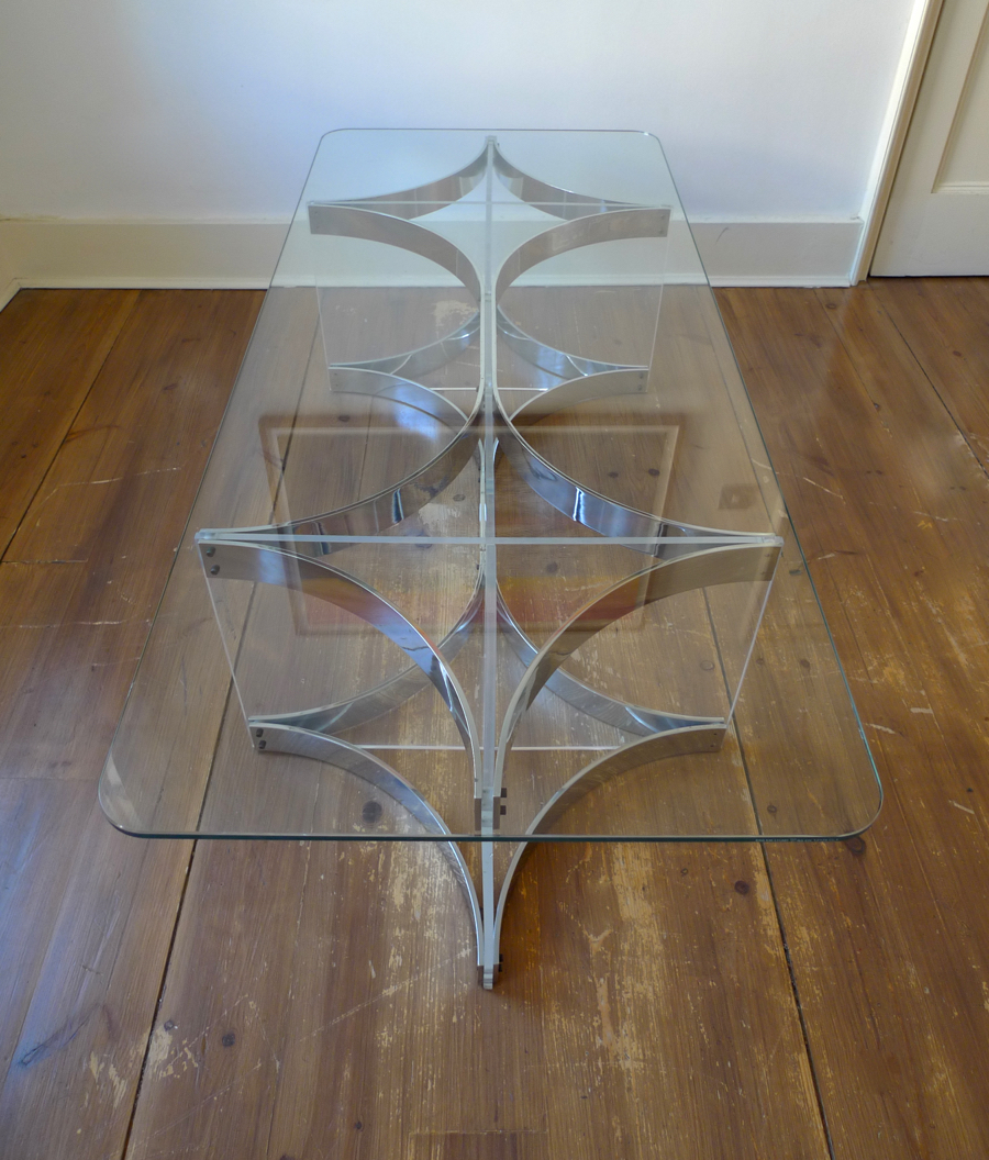 ALESSANDRO ALBRIZZI LUCITE & CHROME COCKTAIL TABLE 1960/70’s