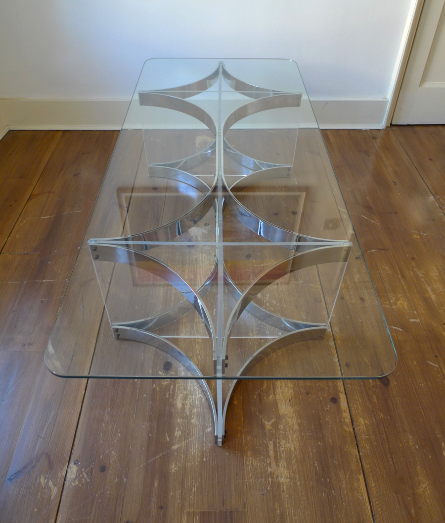 ALESSANDRO ALBRIZZI LUCITE & CHROME COCKTAIL TABLE 1960/70’s