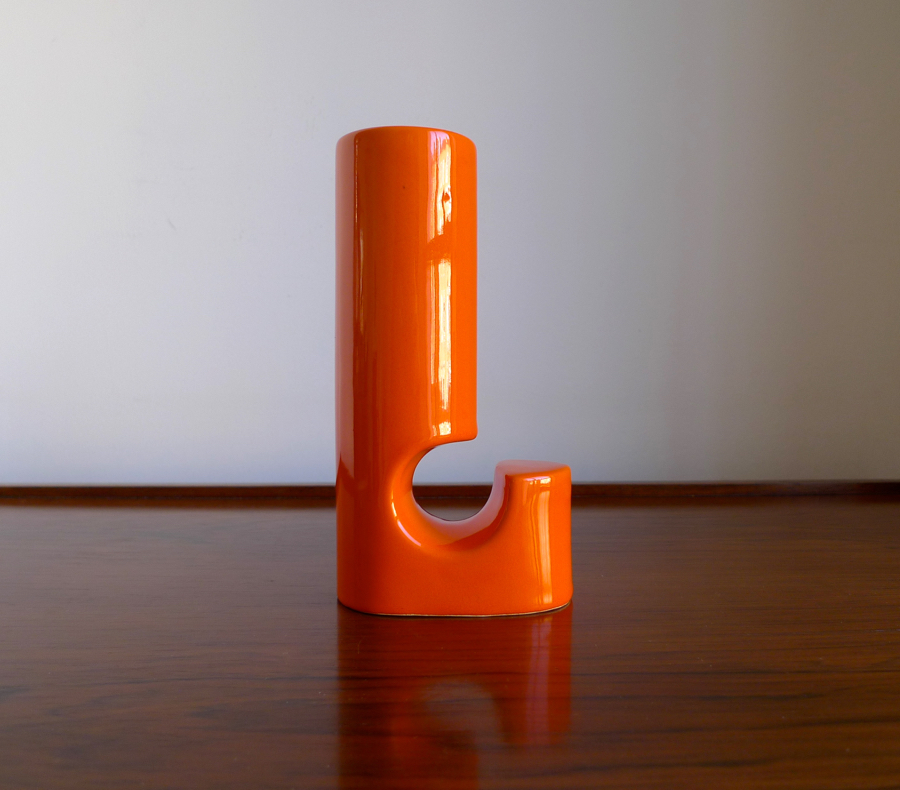 RETRO VINTAGE ITALIAN ORANGE POP-ART VASE 1960s