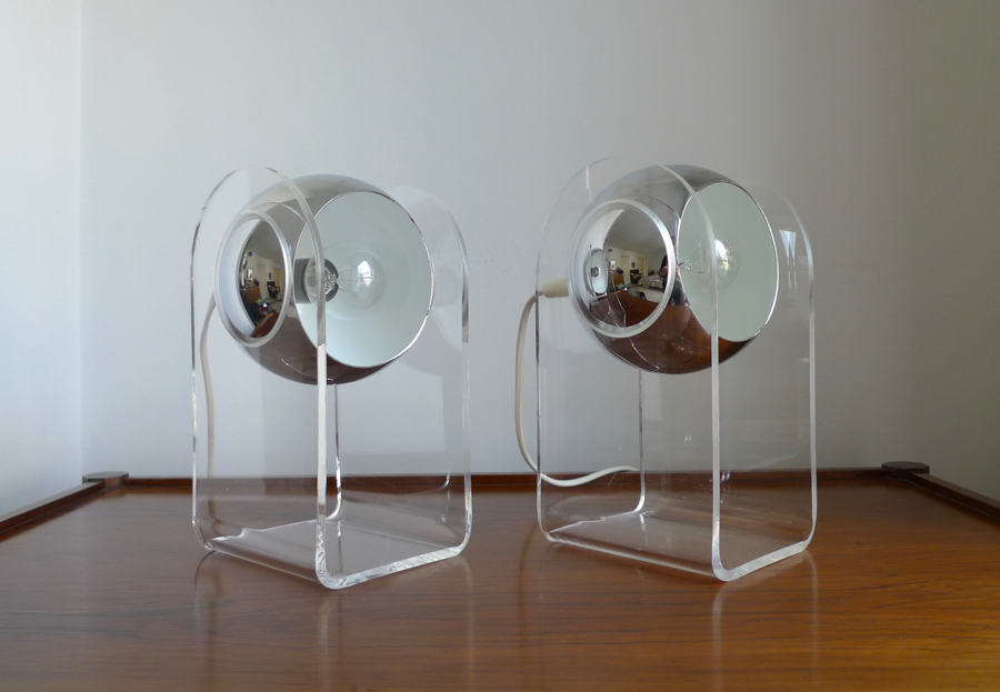 PAIR of ICONIC GINO SARFATTI MODEL 540 TABLE LAMPS, ARTELUCE, 1968