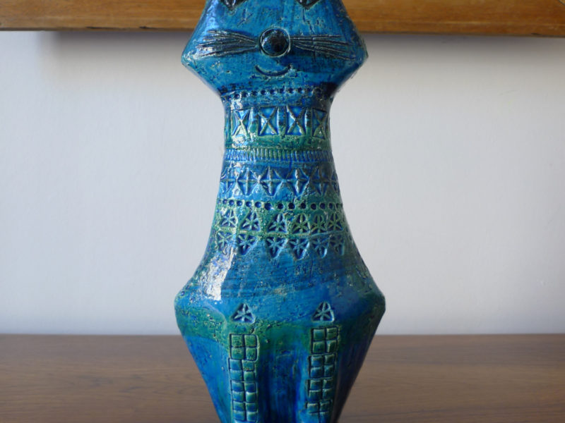 "Rimini Blu" Cat by Aldo Londi for Bitossi, Italy 1950s